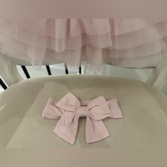 🩰 0~3 Mth Ballet Pink Multi Tiered Tulle Tutu Fancy Baby Dress with Bow NWT - Picture 5 of 12